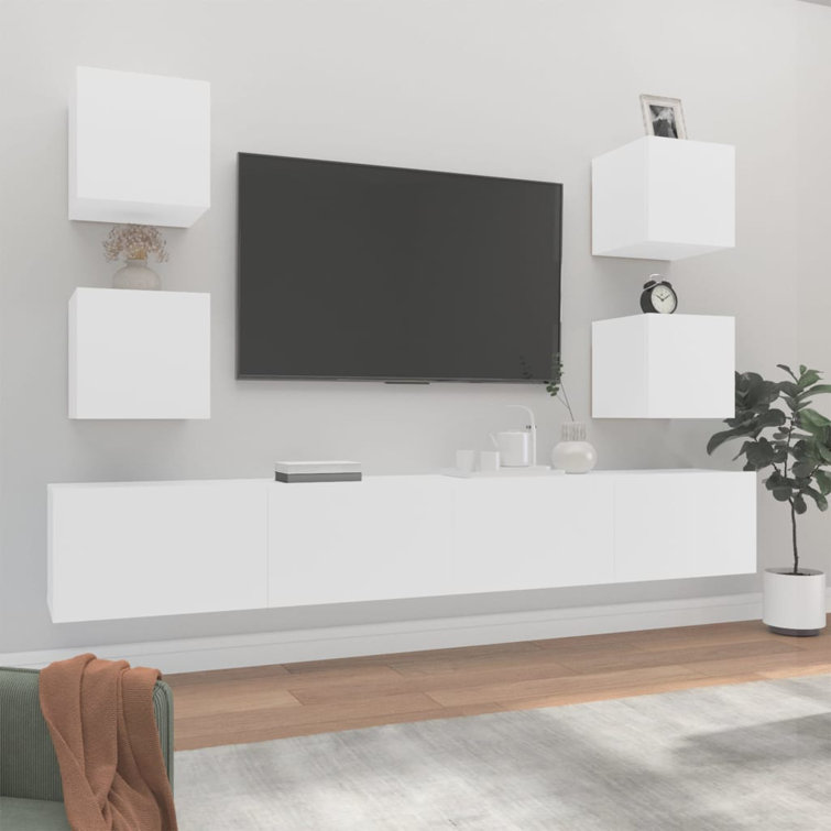 Brayden Studio 6Piece White Engineered Wood TV Set Modern